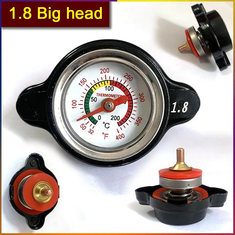 Car Motorcycle Refit Styling Thermo Radiator Cap Tank Cover Water Temperature Gauge with Utility Safe 0.9 Bar/ 1.1 Bar/1.3 Bar