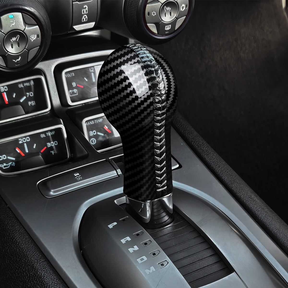 ABS Car Center Console Gear Shift Knob Cover Carbon Fiber In