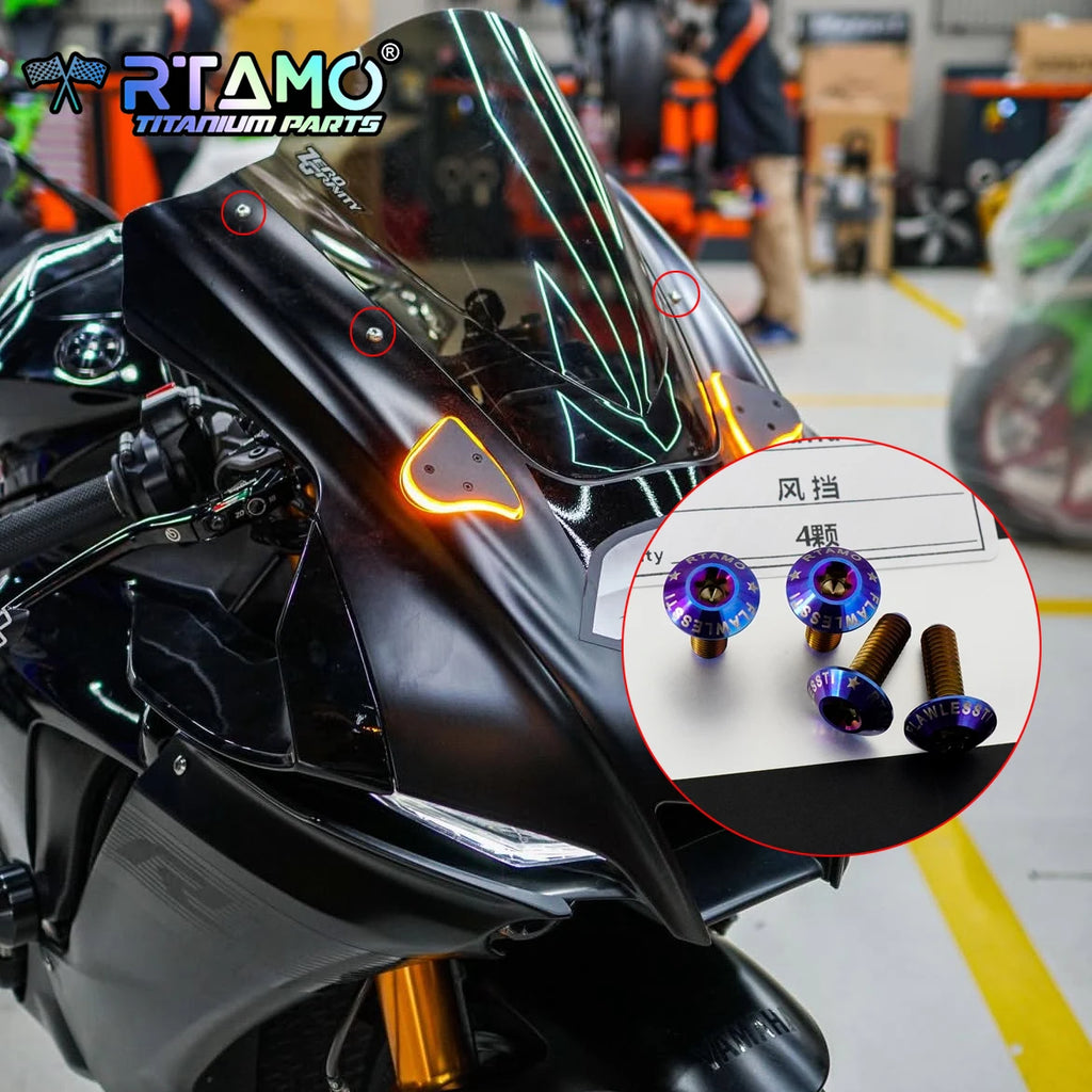 RTAMO Titanium Alloy Bolts for Yamaha YZF-R1 Front Caliper A