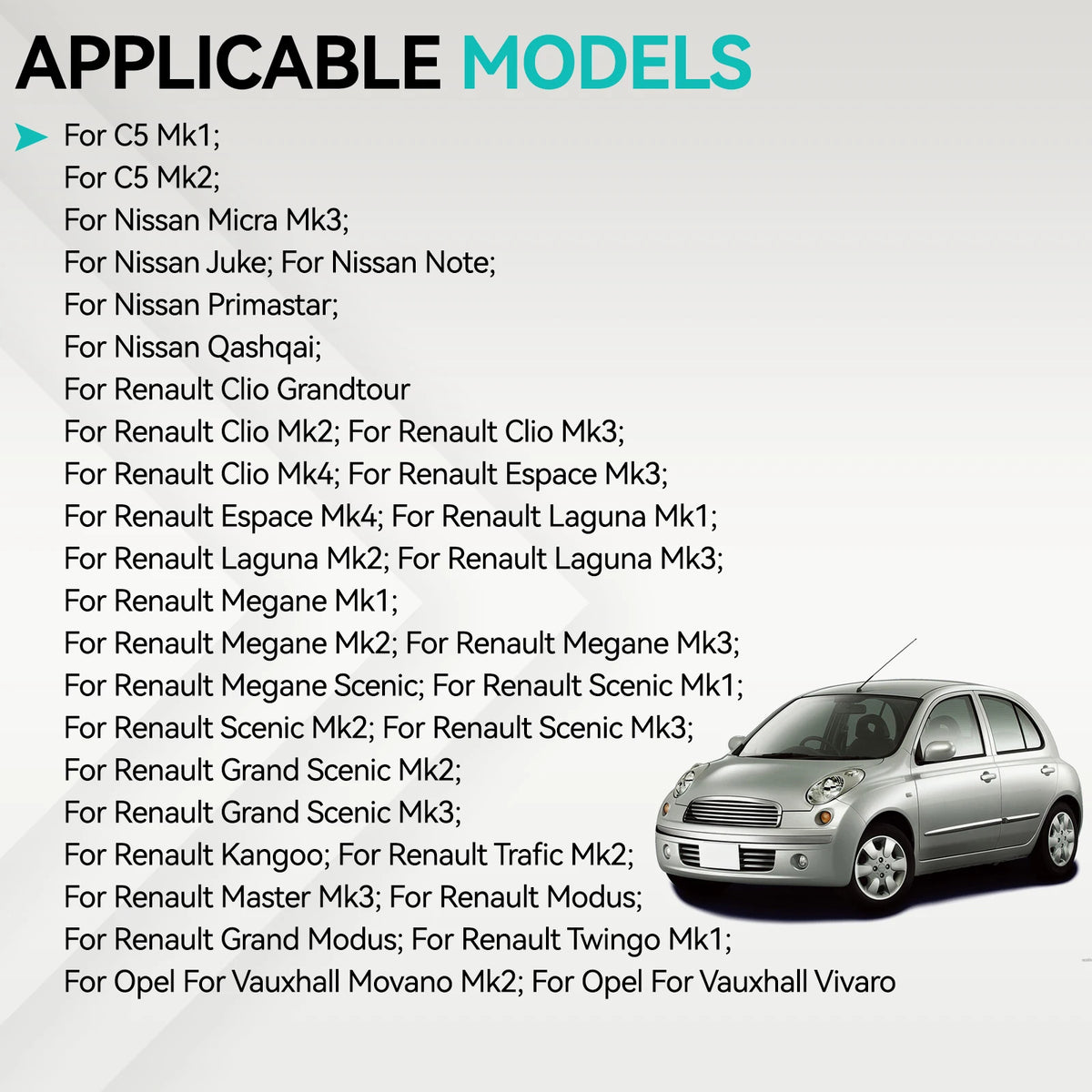 For Renault Clio Kangoo Laguna Megane Nissan Qashqai Micra C