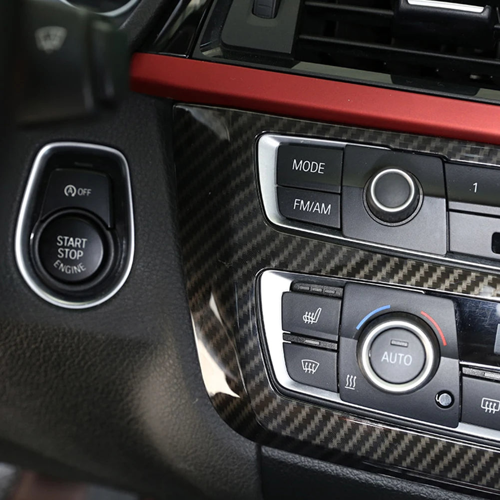 Car CD Panel Trim Center Console Cover Carbon Fiber Sticker 