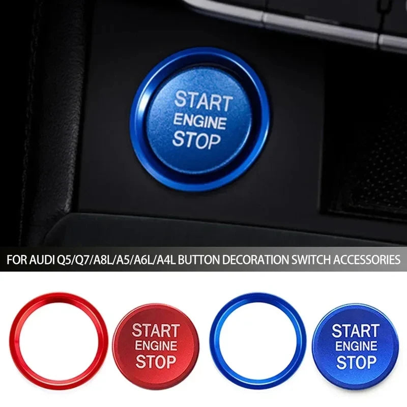 Car Ignition Key Ring Cover for Audi A4 A6 A5 Q5 Q7 Engine S