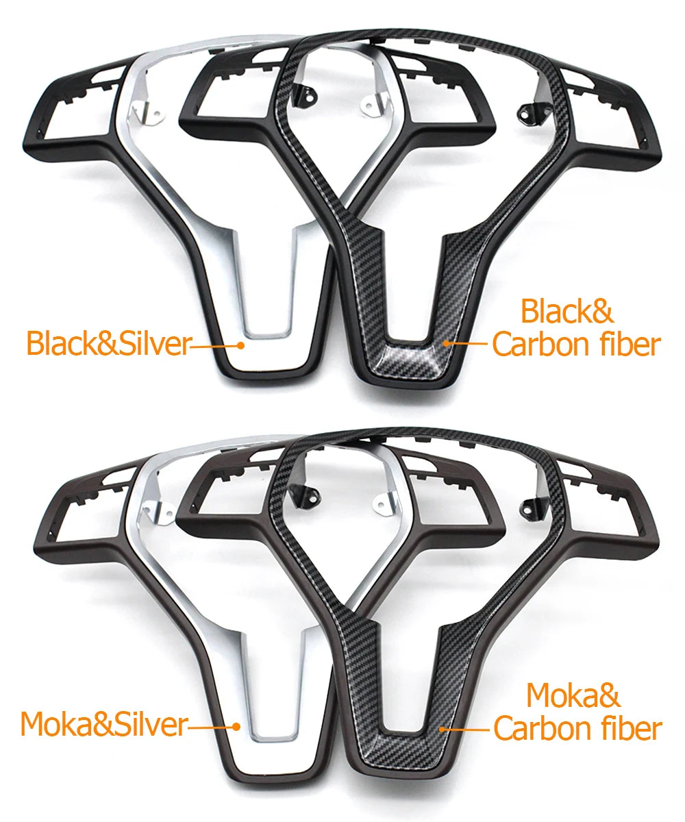 Interior Car Steering Wheel Carbon Fiber Cover Panel Trim Fo