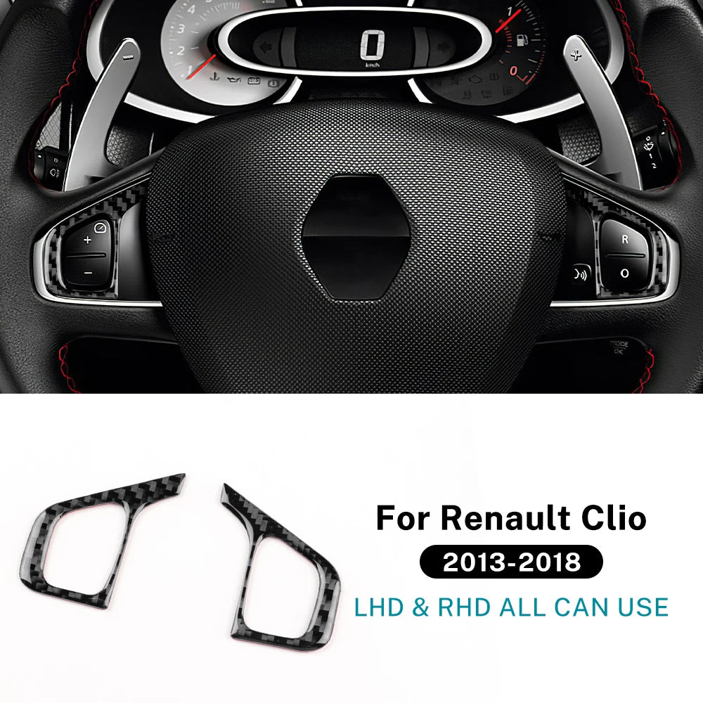 For Renault Clio 4 2013 2014 2015 2016 2017 2018 Soft Carbon Fiber Sticker LHD RHD Car Sides of Center Console Outlet Frame Trim