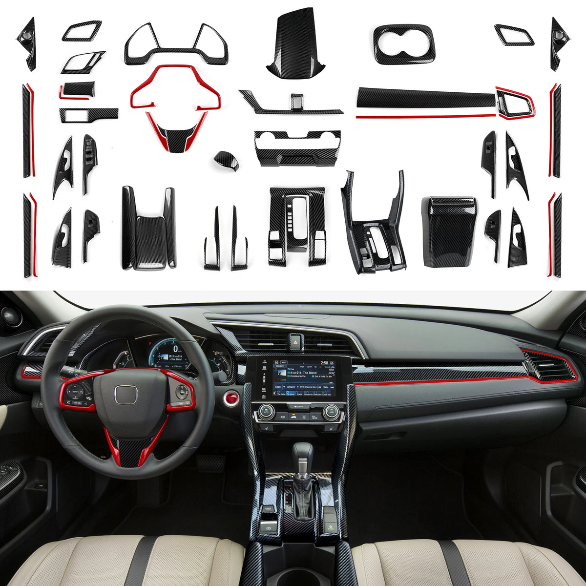 For Honda Civic 10th Gen (2016 -2021) Interior Accessories C