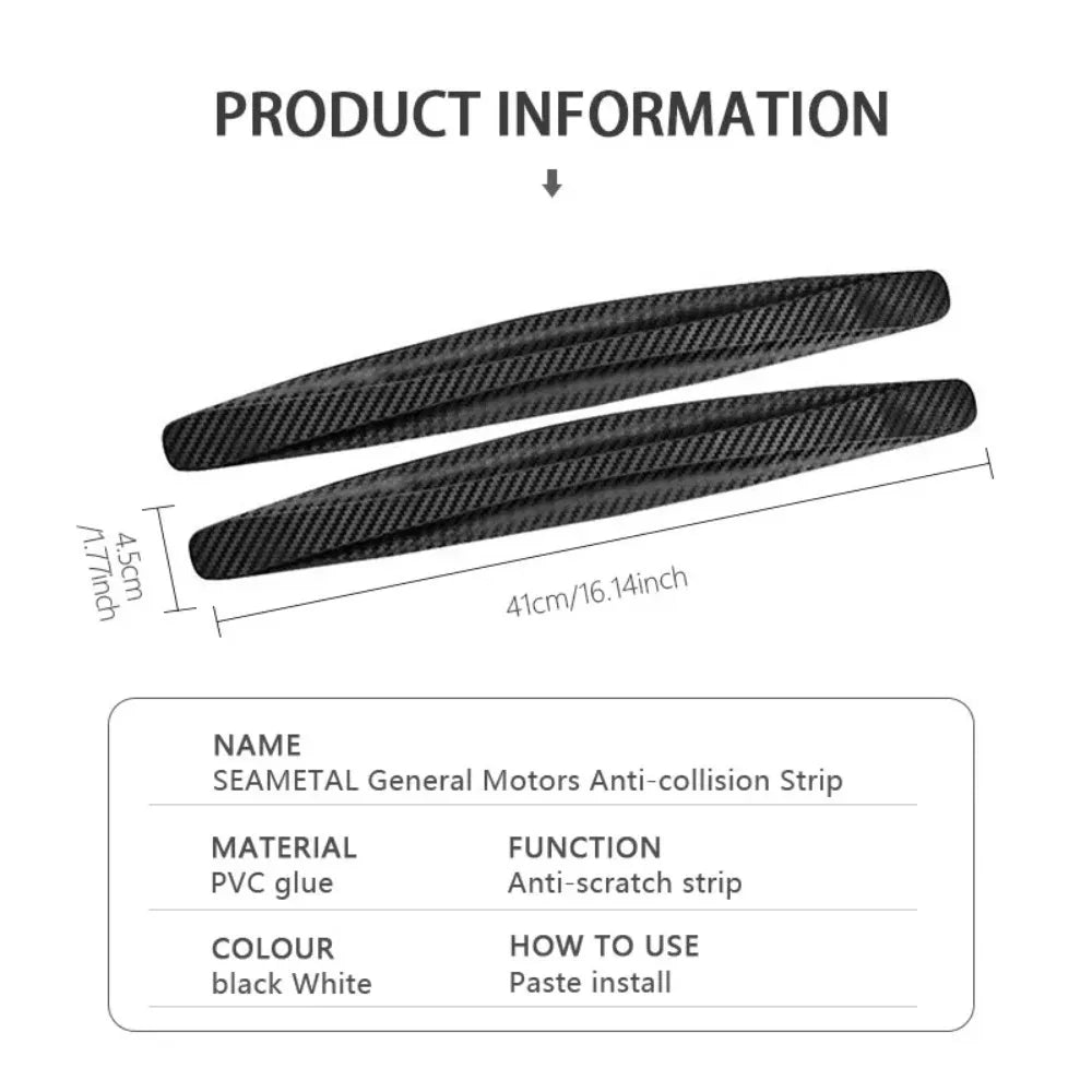 2Pcs Car Bumper Protector Strip Anti Scratch Car Edge Stick 