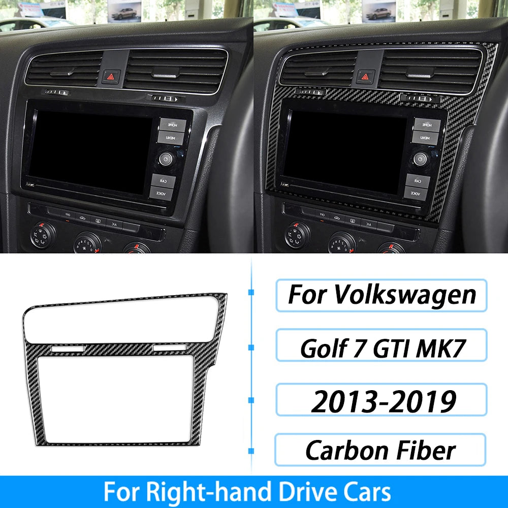 For Volkswagen Golf 7 GTI MK7 2013-2019 Carbon Fiber Gear Shift Air Outlet Window Lift Dashboard Suit Trim Car Interior Sticker