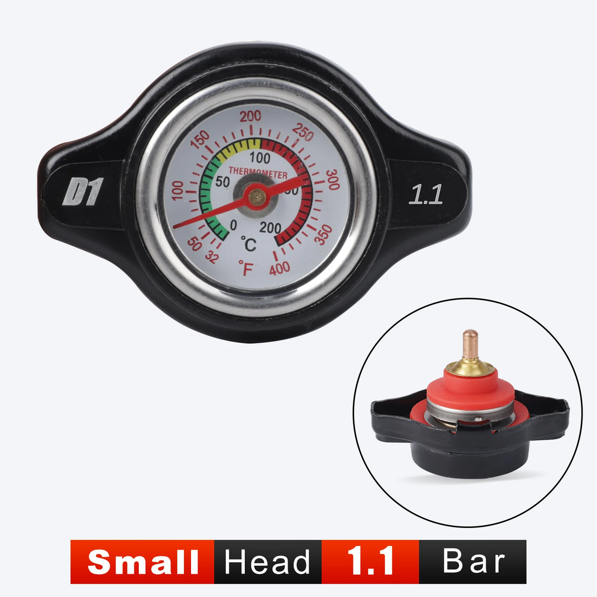 For Motorcycles Car Racing Radiator Cap Tank Cover Head Thermometer Water Temperature Gauge 0.9 1.1 1.3 1.8Bar with Utility Safe