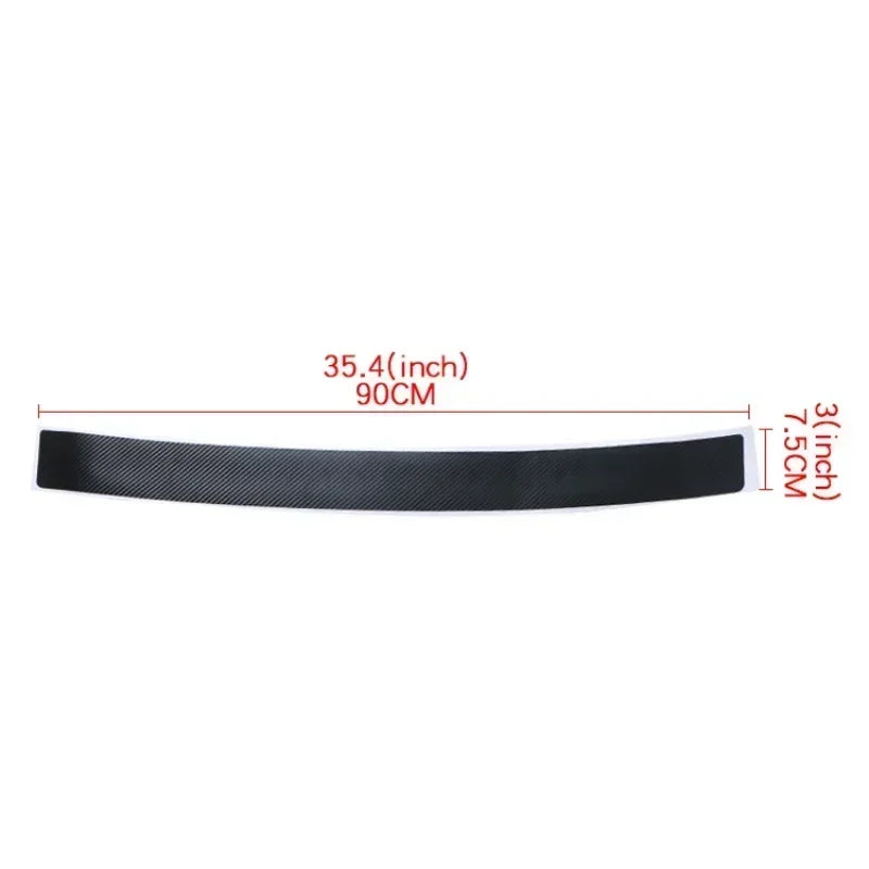 Universal Car Rear Guard Plate Sticker 3D Carbon Fiber Trim 