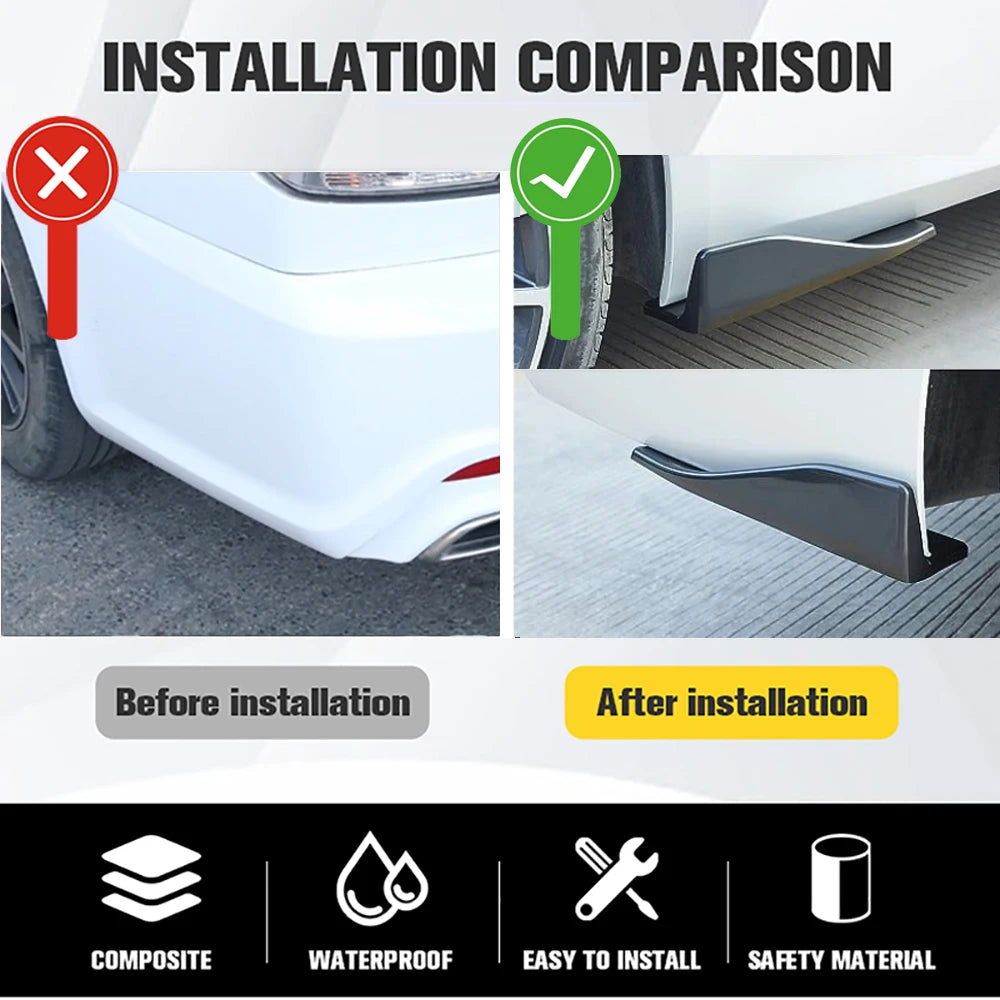 35cm 48cm Universal Fit Car Spoiler Lateral Bumper Rear Side