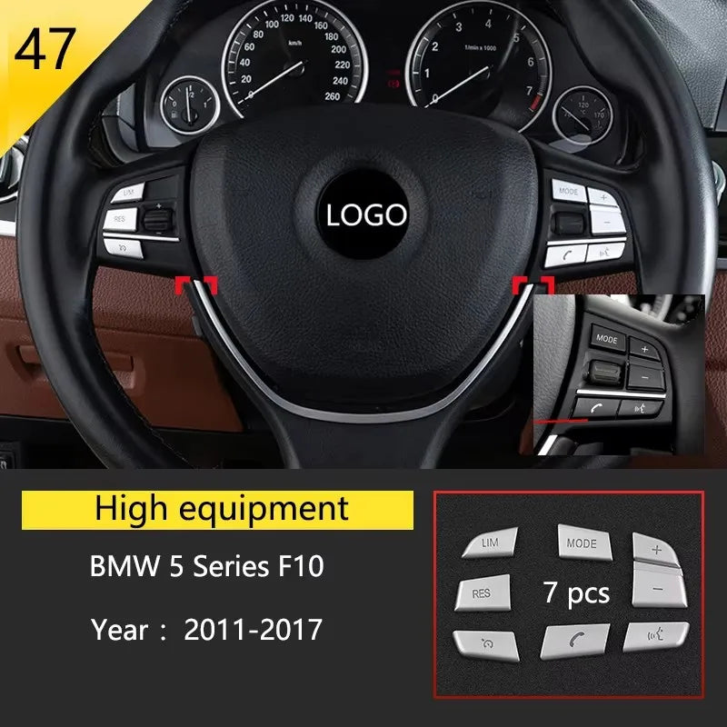 For BMW 5 Series F10 F11 F18 Accessories Stainless Steel Modified Interior Car Central Air Outlet Set Trim Sticker Frame Styling