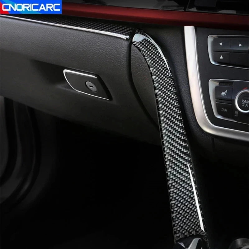 Carbon Fiber Car Co-pilot Panel Decoration Cover Trim Glove 
