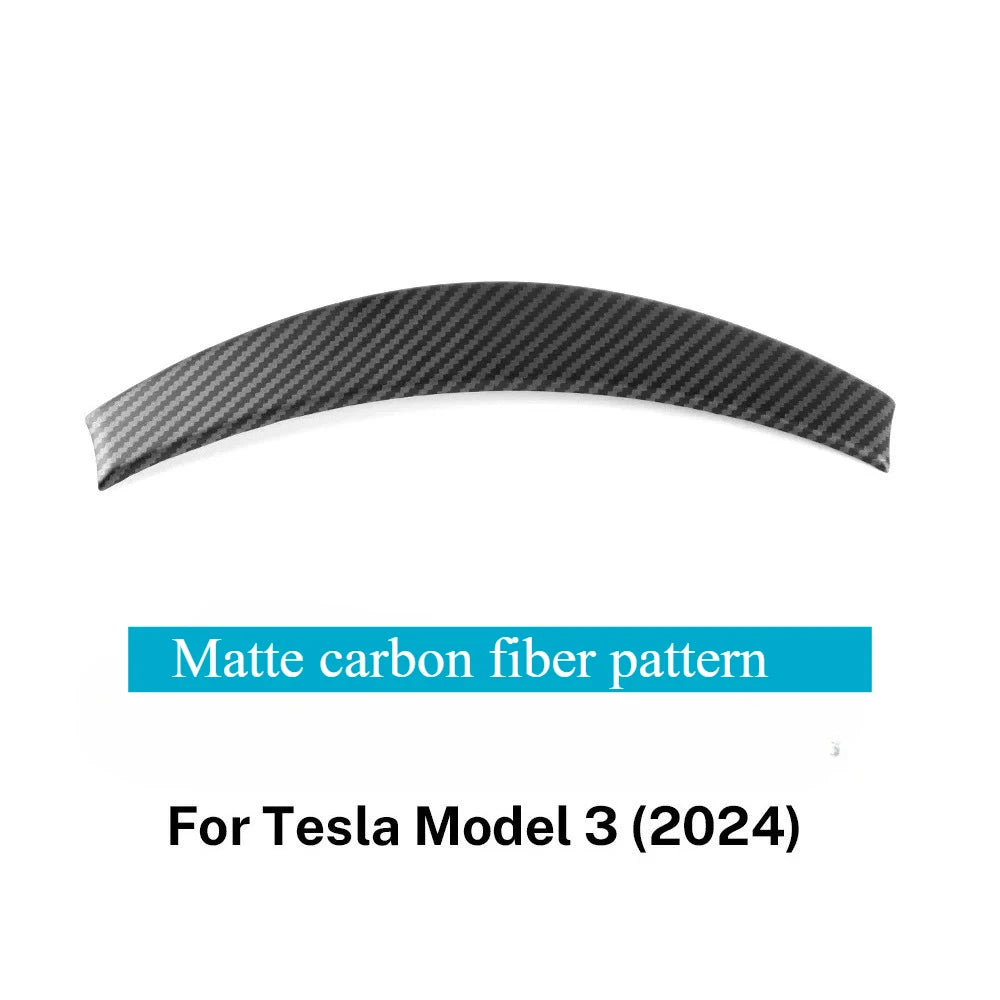 For Tesla Model 3 Highland Model Y Juniper (2024-2026) Car Steering Wheel Trim Strip Cover Panel Carbon Fiber ABS Stickers