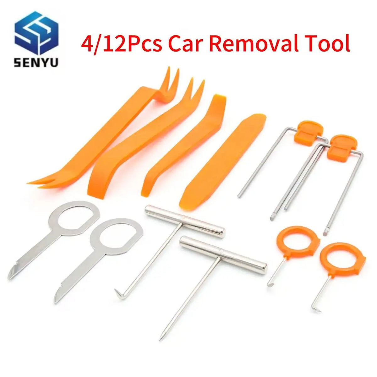 4/12Pcs Auto Door Clip Panel Trim Removal Tools Kits Radio A