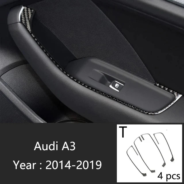 Carbon Fiber For Audi A3 8V S3 Car Interior Gearshift Air Conditioning CD Panel Door Armrest Cover Trim Stickers Accessories