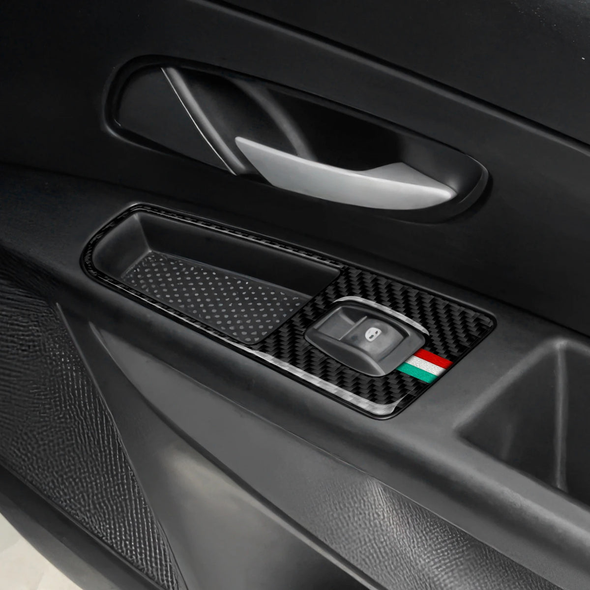 Car Window Lift Switch Panel. Carbon Fiber Interior Sticker.