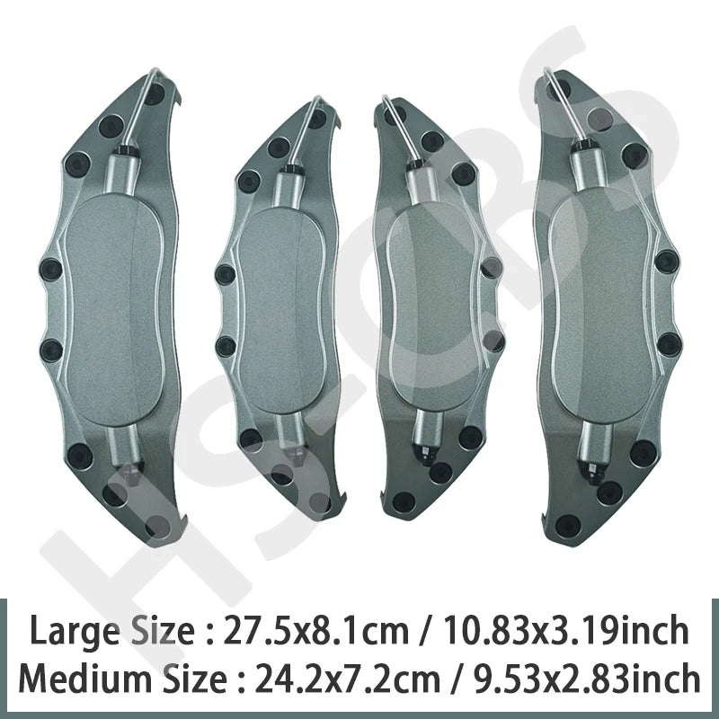 2/4Pcs L/M Metal Car Brake Caliper Cover Stickers Brake Disc Anti Dust Cover Protective Shell Wheel Auto Styling Accessories
