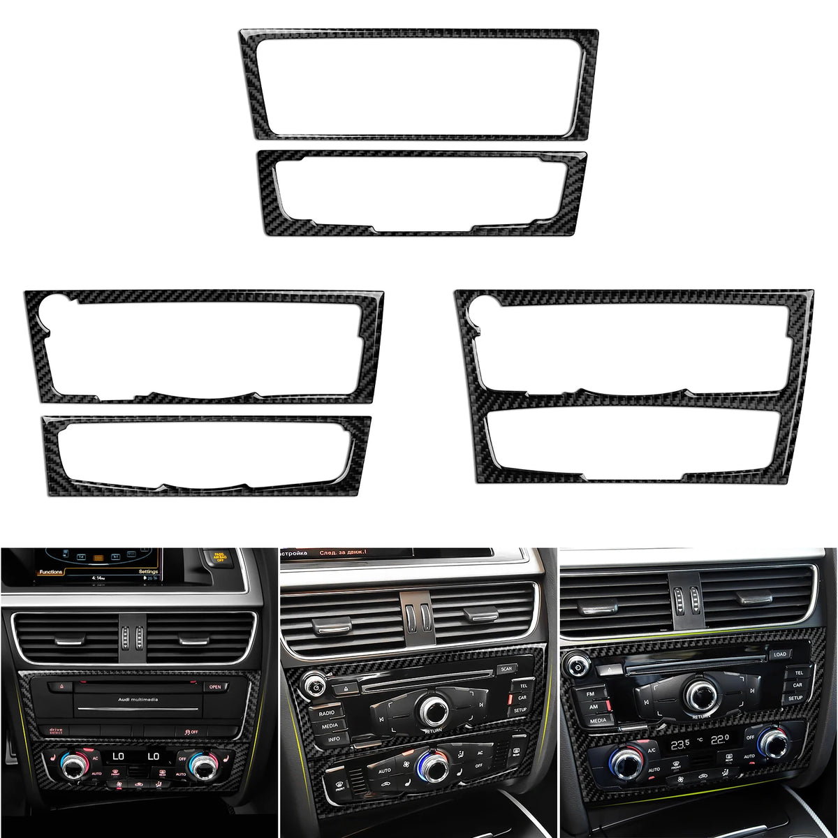 Car Center Console Gear Shift Panel Set For Audi A4 S4 RS4 A