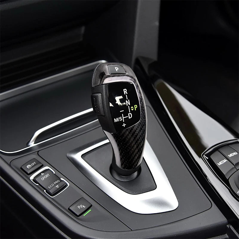 Carbon Fiber Car Gear Shift Panel Frame Gear Knob Cover Head