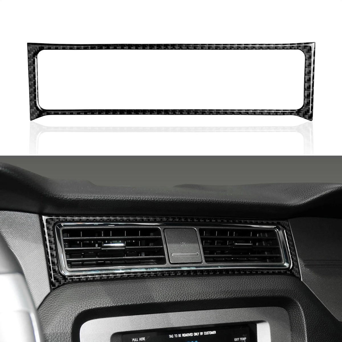 For Ford Mustang GT Shelby (2010-2014) Carbon Fiber Interior Sticker Car Center Console Gear Shift Panel Steering Wheel Trim