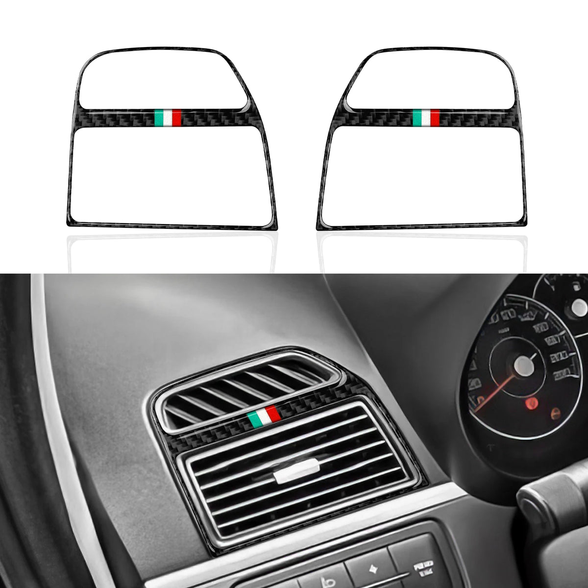 Car Side Air Outlet Panel.Carbon Fiber Trim Sticker.For Fiat