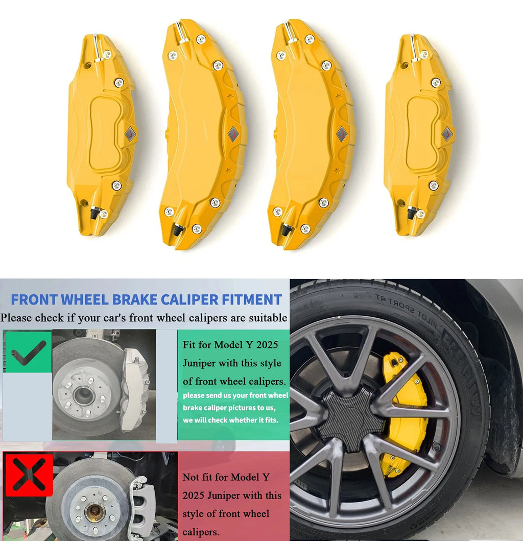 Brake Caliper Covers for Tesla Model Y Juniper 2025 2026 AWD Accessories with Decals 4PCS (Not Fit RWD Made in Berlin)