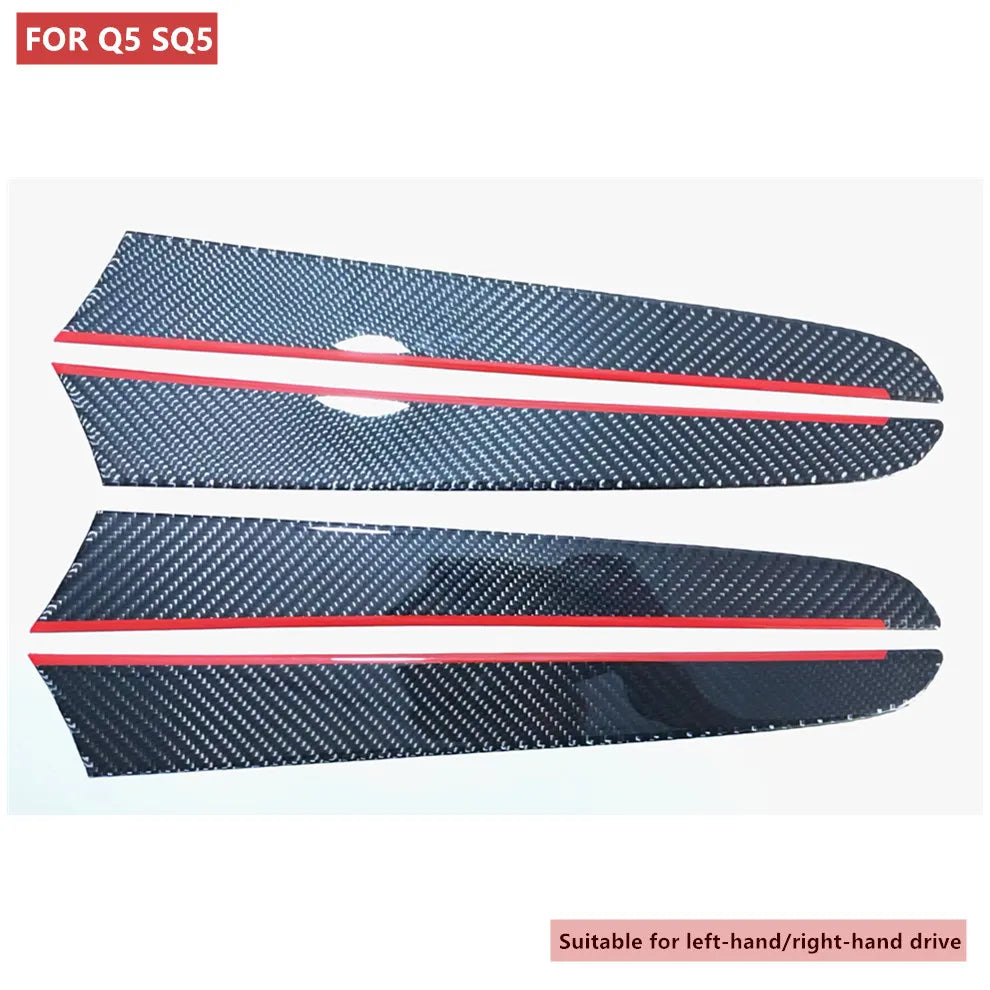 For Audi Q5 8R SQ5 Carbon Fiber Auto Door Dashboard Panel Strips Instrument Decor Trim Stickers Car Interior Tuning Accessories