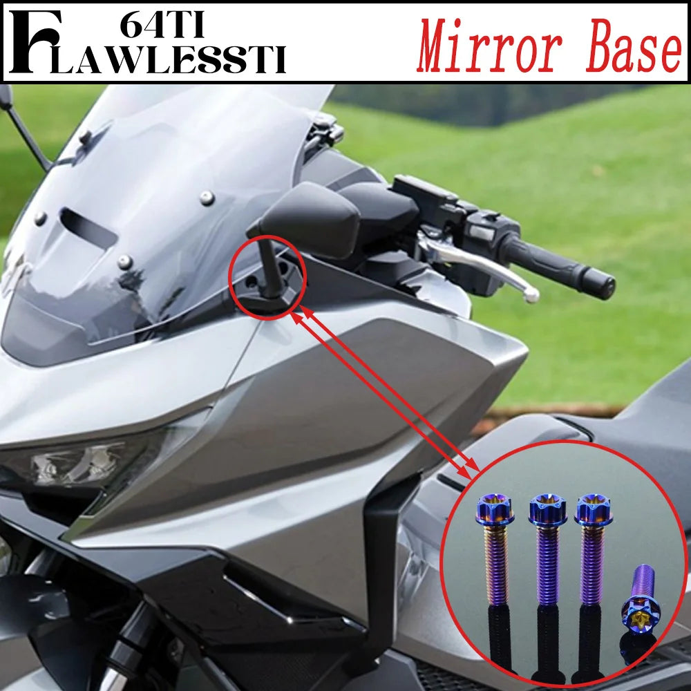 FLAWLESSTI Gr5 Titanium Bolt Windshield Mirror Bar End Front Cover Fender Caliper Brake Disc Switch Bolt For Honda Forza 750