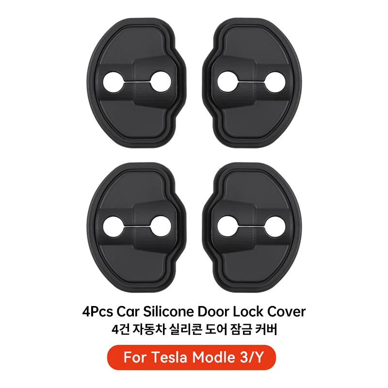 YZ For Tesla Model 3 Y YL Highland Juniper Car Door Lock & Hinge Cover Shock Absorber Soundproof Cushion Rubber 2026 Decoratingg