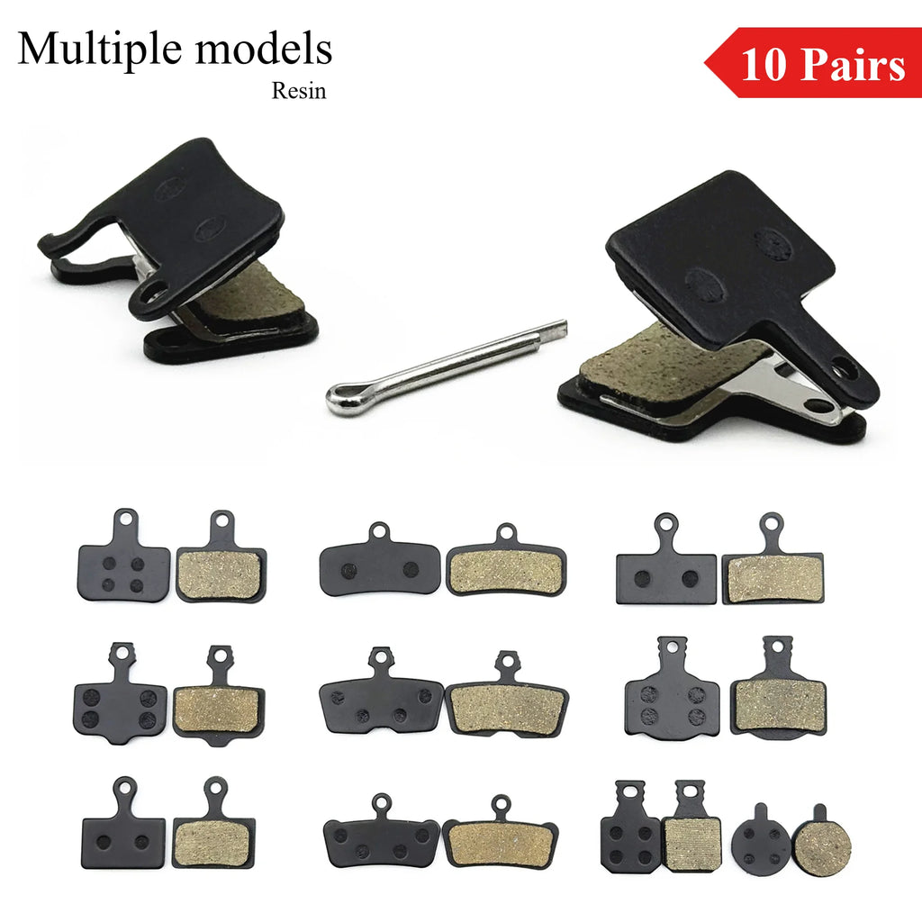10 Pairs Multiple Models Bike Resin Disc Brake Pads MTB/Road
