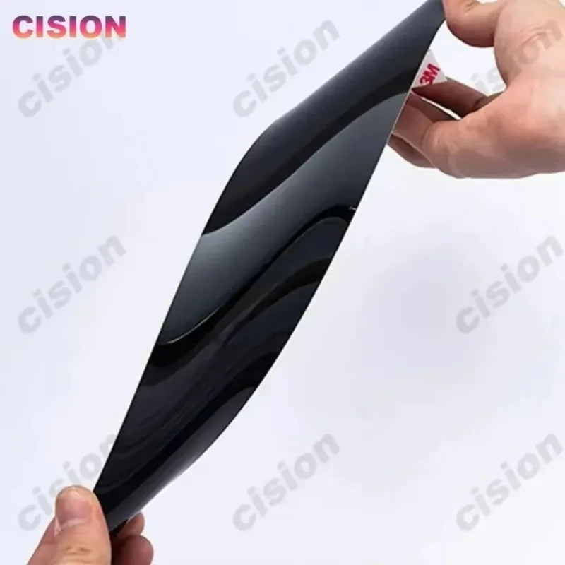 Glossy Carbon Fiber Chrome Black Car Door Window Center Colu