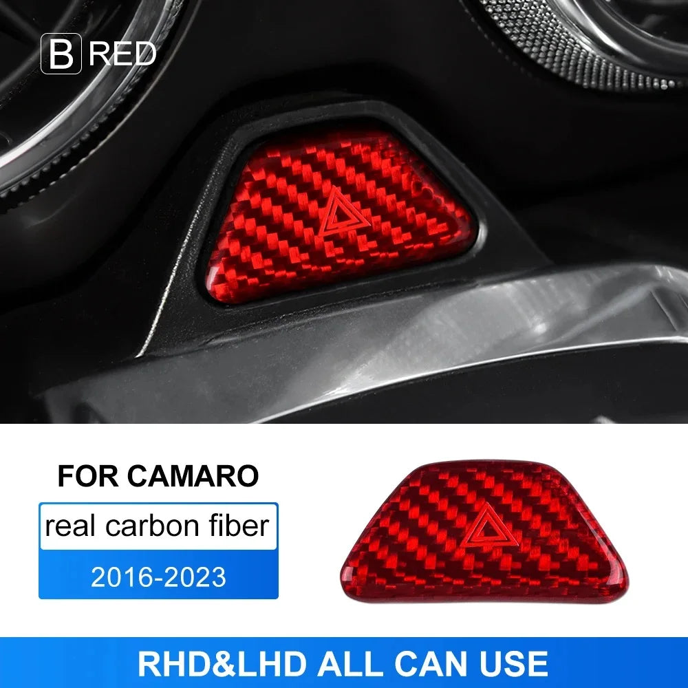 Real Carbon Fiber for Chevrolet Camaro 2016 2017 2018 2019 2020 2021 2022 2023 Car Interior Trim Red Black Accessories Sticker