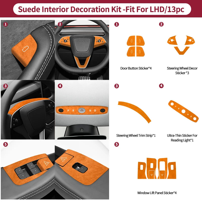 Carbon Fiber For Tesla Model 3 (2024-)/ Model Y (2025-) Car Door Switch Button Anti Scratch Trim Sticker Interior Accessories