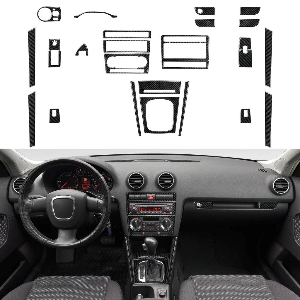 Car Center Console Gear Shift Panel Window Lift Carbon Fiber