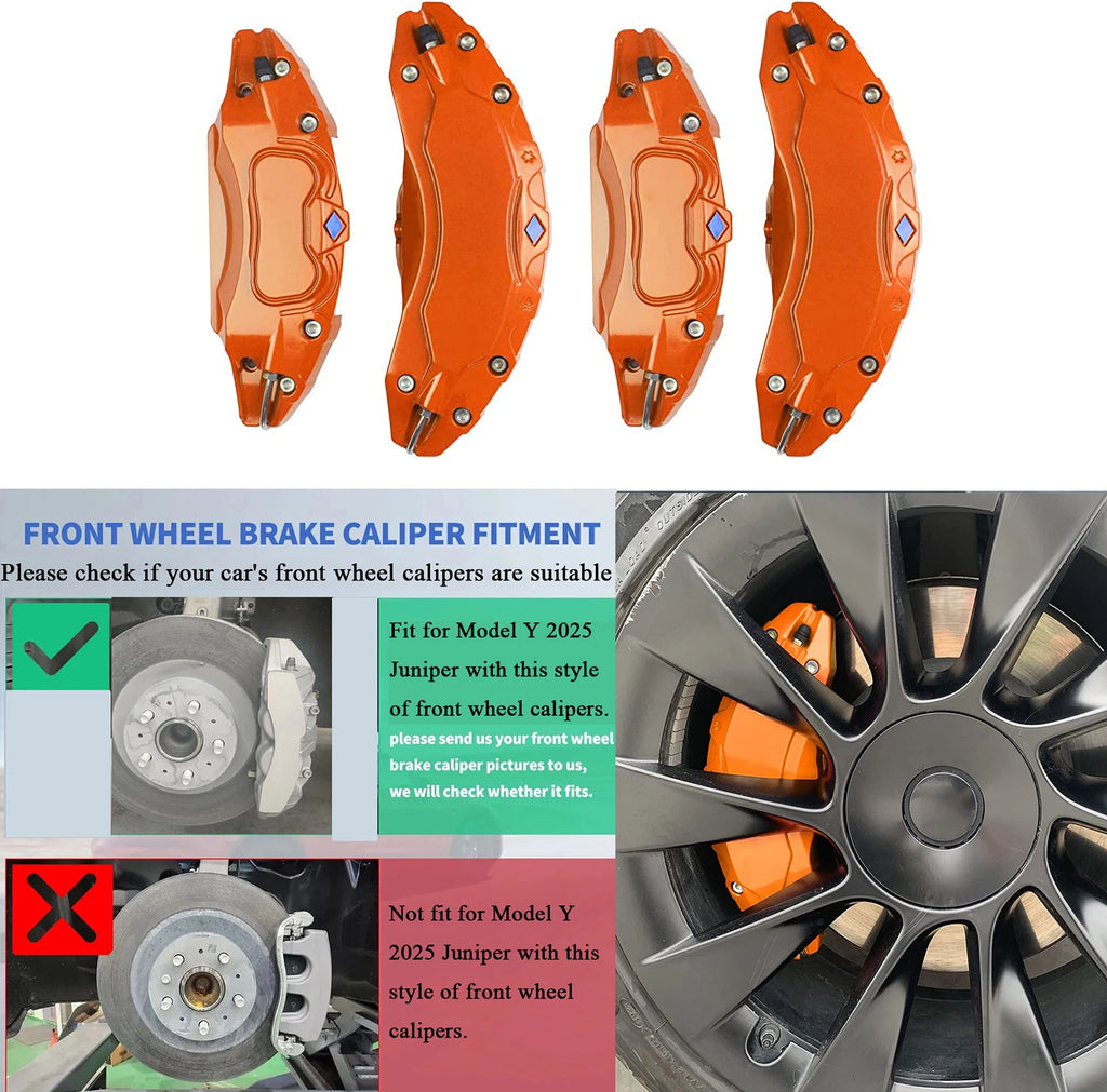 Brake Caliper Covers for Tesla Model Y Juniper 2025 2026 AWD Accessories with Decals 4PCS (Not Fit RWD Made in Berlin)