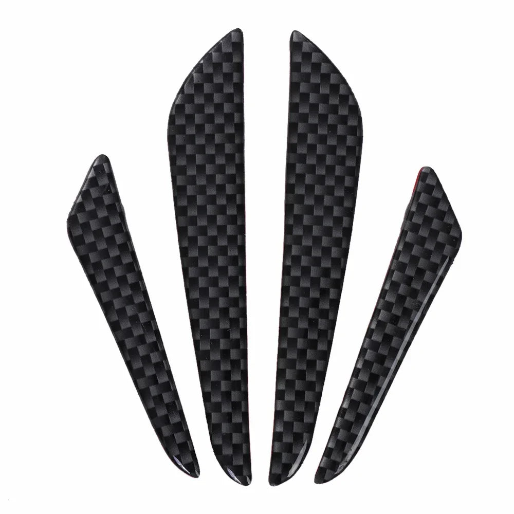 4 Pcs Black Carbon Fiber Car Door Edge Guard Strips Scratch 