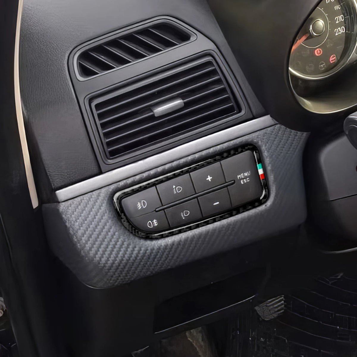 Car Headlight Switch Panel.Carbon Fiber Trim Sticker.For Fia
