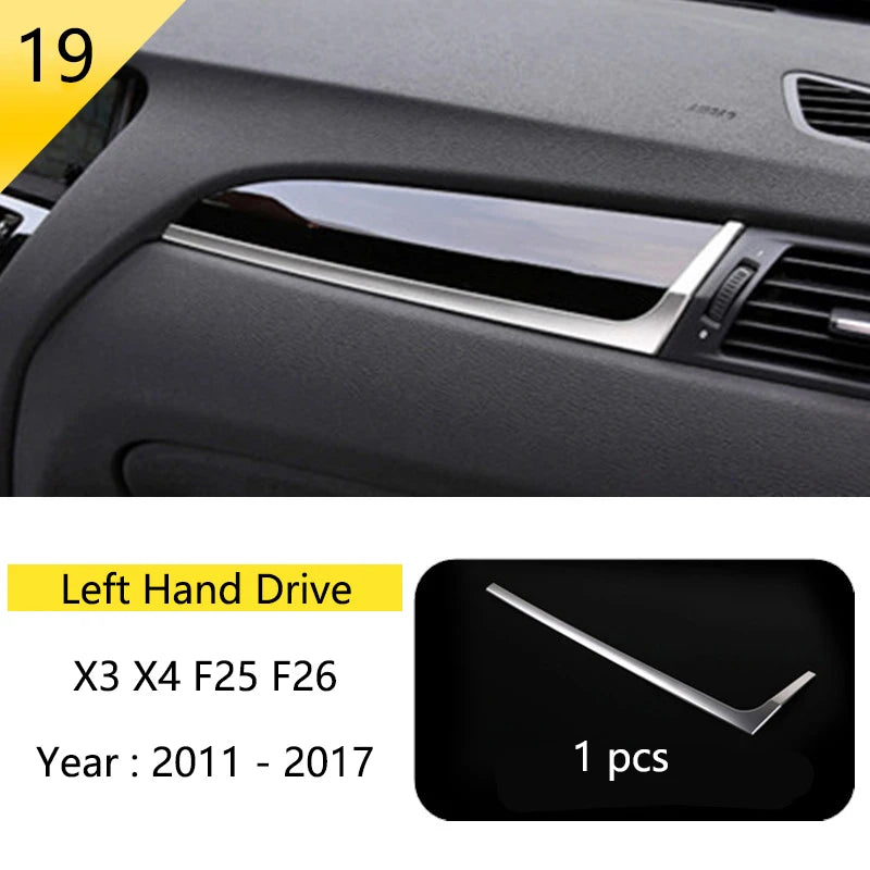 Accessories for BMW X3 X4 F25 F26 Car Inner Gearshift Air Conditioning CD Panel Door Armrest Cover Trim Decorative Car Stickers
