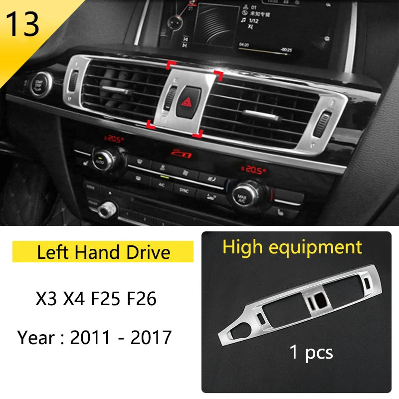 Accessories for BMW X3 X4 F25 F26 Car Inner Gearshift Air Conditioning CD Panel Door Armrest Cover Trim Decorative Car Stickers