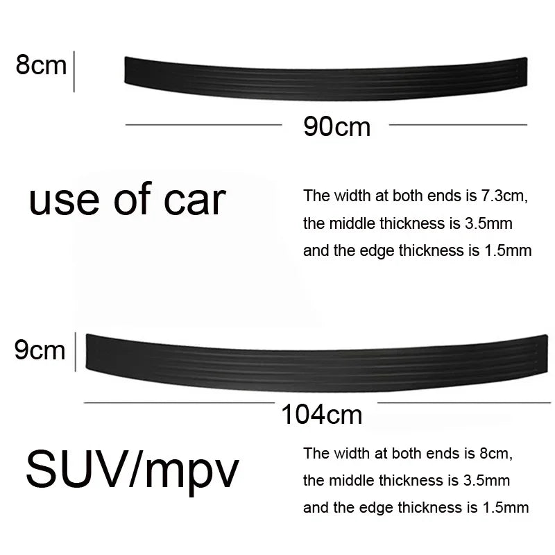 Universal Carbon Fiber Car Trunk Door Guard Strips Sill Plat