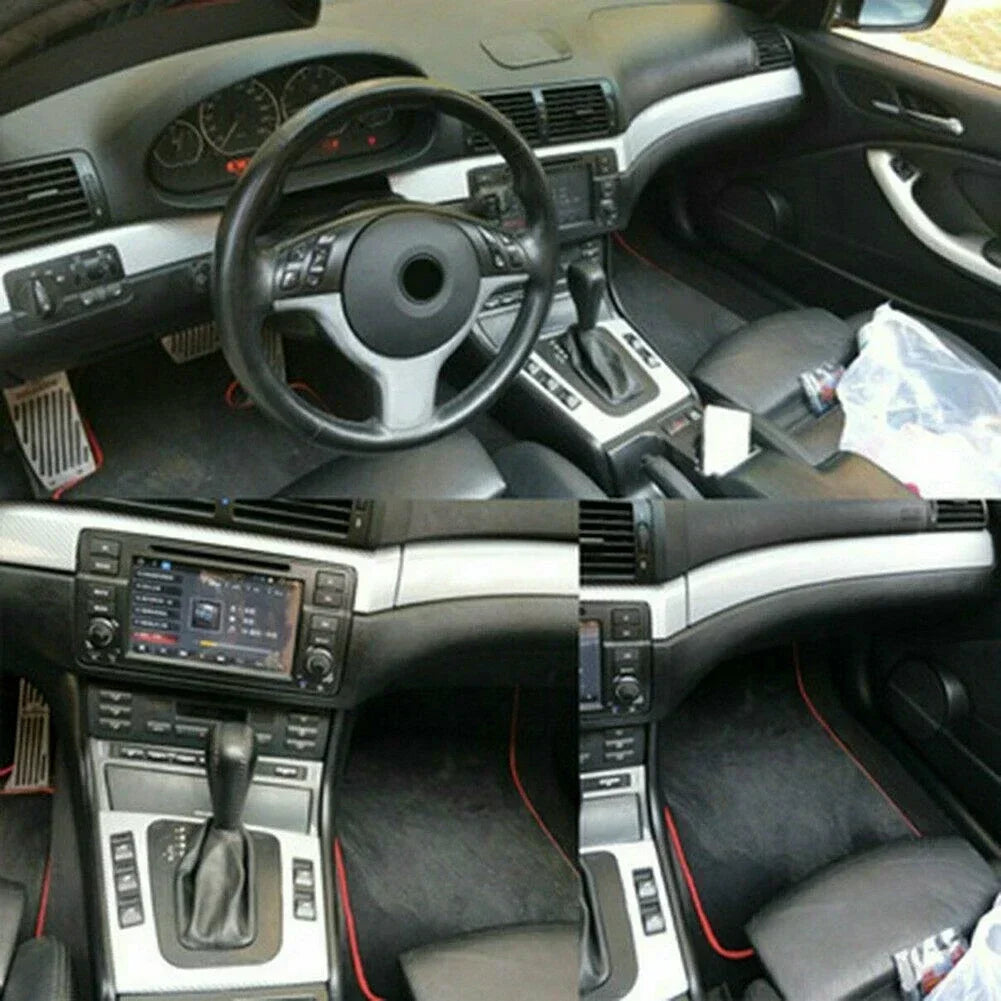 Car Sticker 3D Interior Glossy Carbon Fiber Style Wrap Trim 