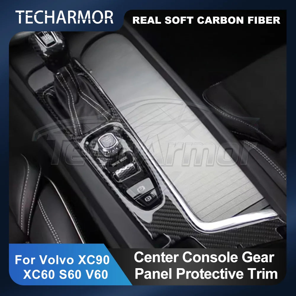 Car Center Console Gear Panel Carbon Fiber Sticker Protector