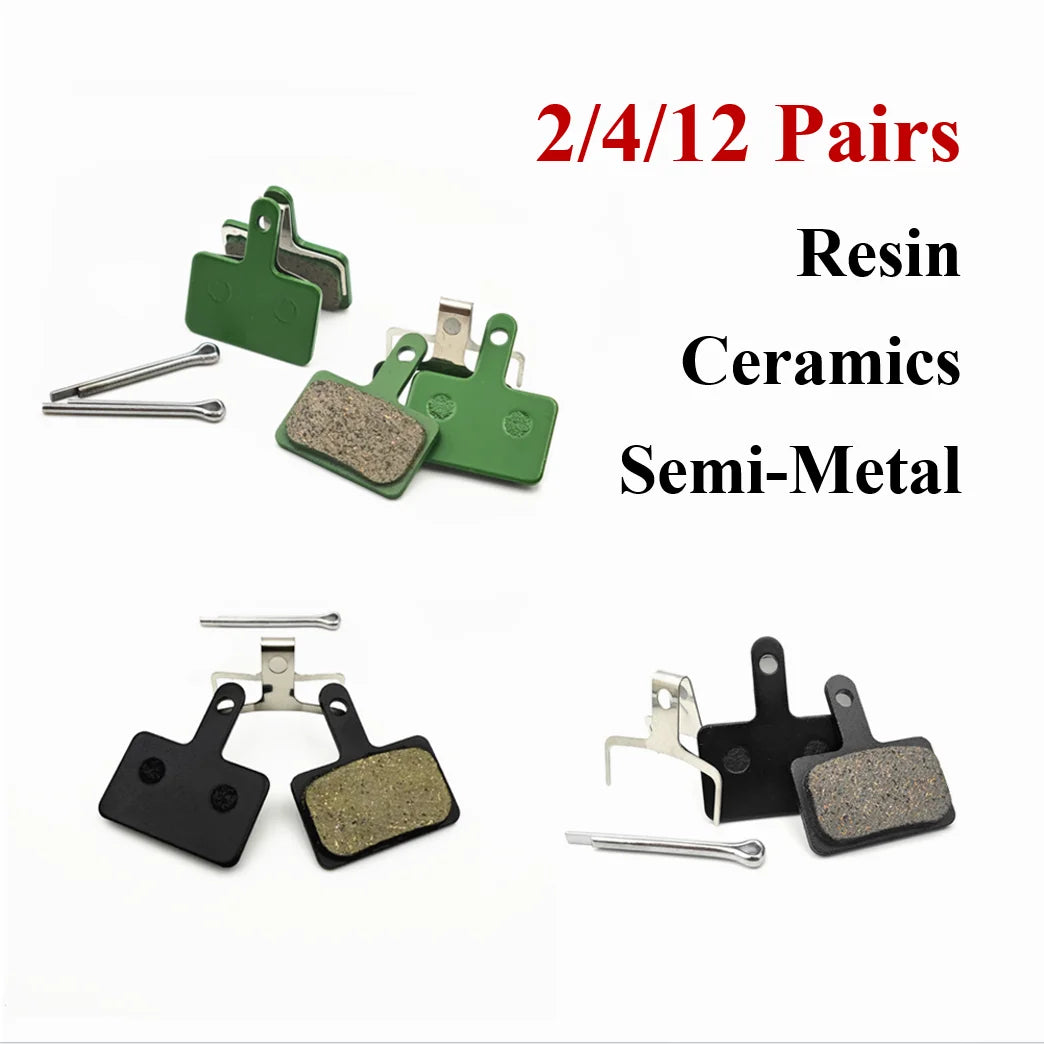 2/4/12Pairs Bicycle Disc Brake Pads Resin / Semi-Metal / Cer
