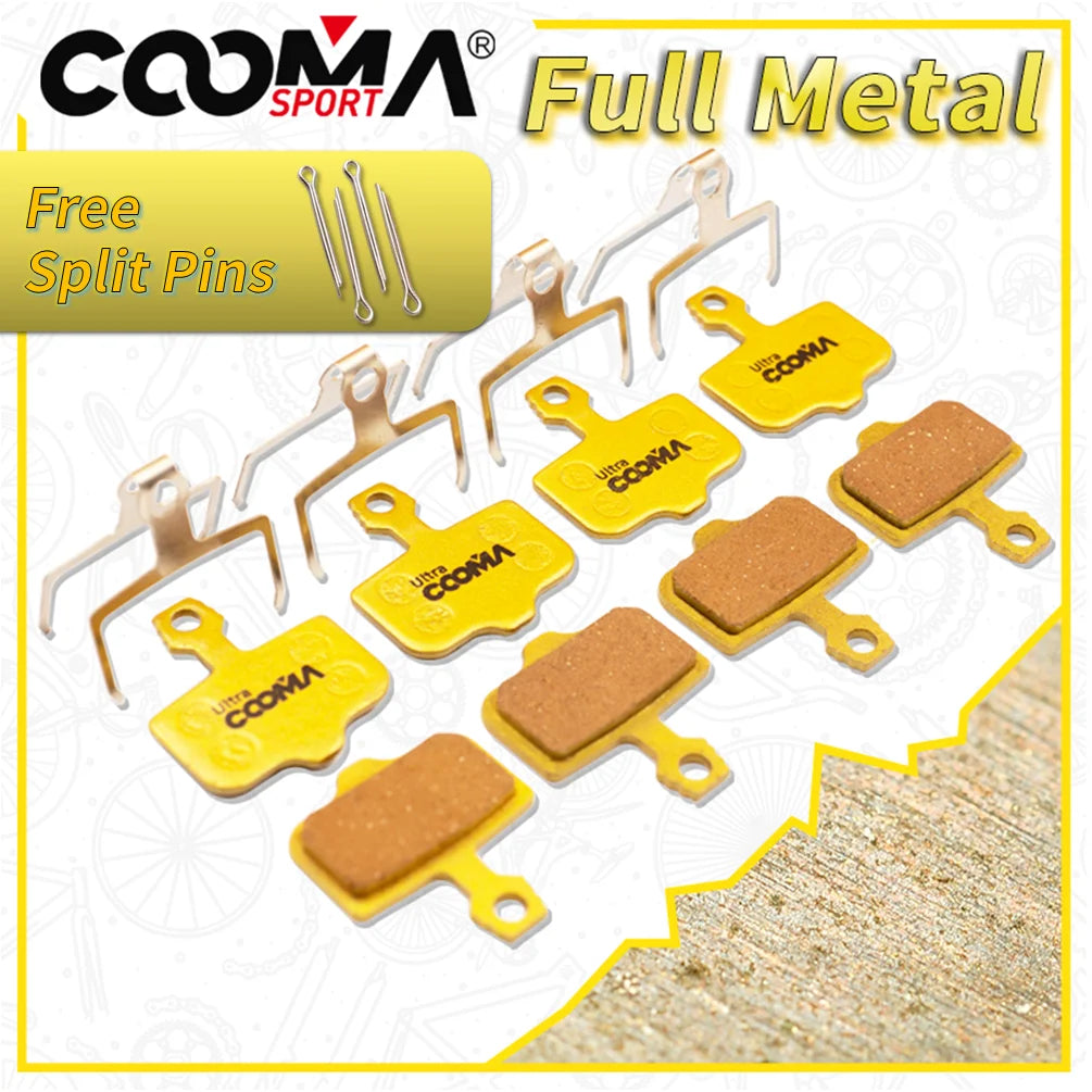 4 Pairs Full Metal Bicycle Disc Brake Pads for SRAM LEVEL RE