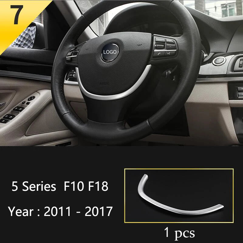 For BMW 5 Series F10 F11 F18 Accessories Stainless Steel Modified Interior Car Central Air Outlet Set Trim Sticker Frame Styling