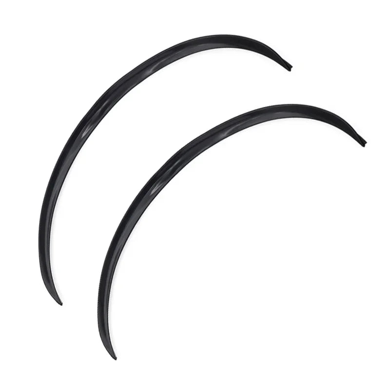2/4pcs Universal Car Truck Black/ Carbon Fiber Body Kit trim Fender Flare Rubber Wheel Eyebrow anti-scratch Strip lip Stickers