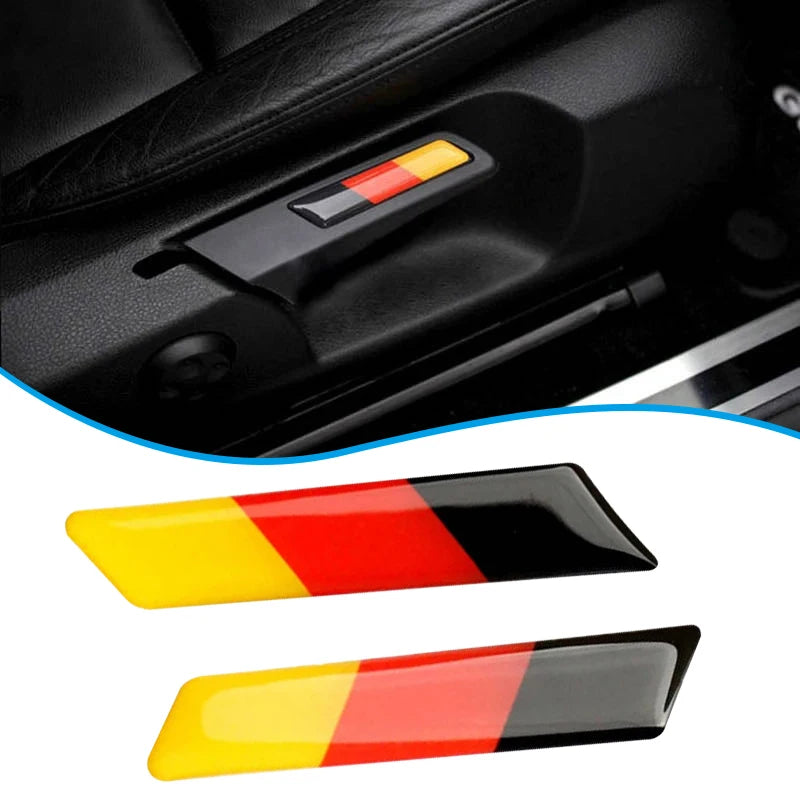 2Pcs Car Seat Adjustment Handle Knob Germany Flag Style Trim