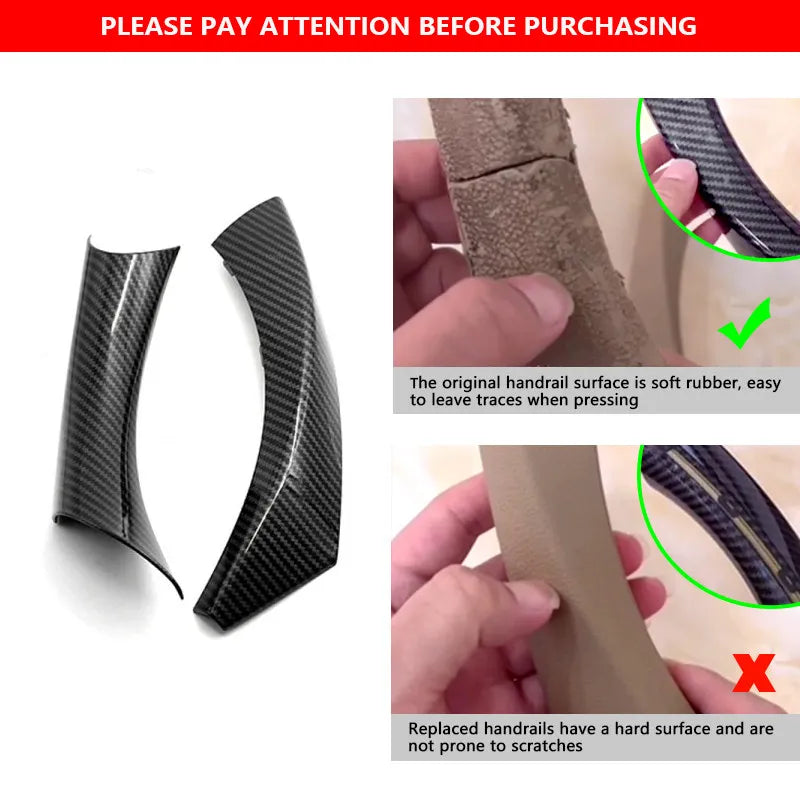 2pcs Car Accessories Carbon Fiber Texture Left / Right Door 