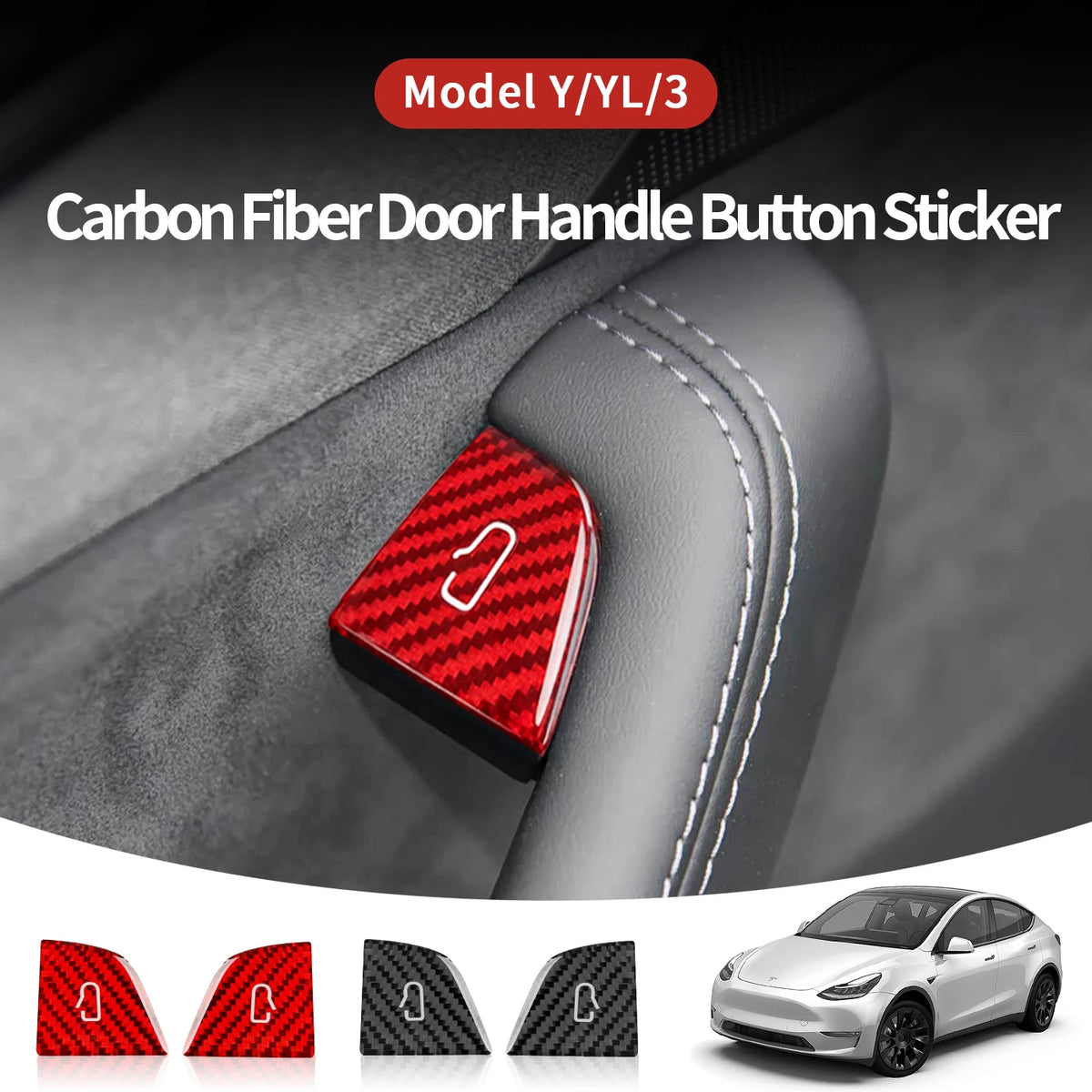 For Tesla Model3/Y/YL Juniper Carbon Fiber Car Interior Door