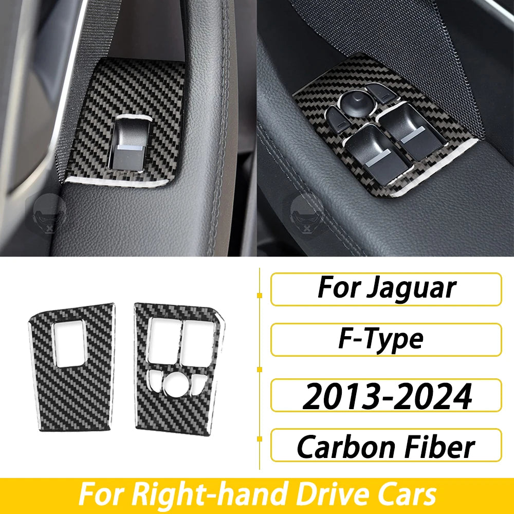 For Jaguar F-TYPE 2013-2024 Carbon Fiber Center Console Gear Shift Dashboard Air Vent Panel Trim Set Car Accessories Sticker